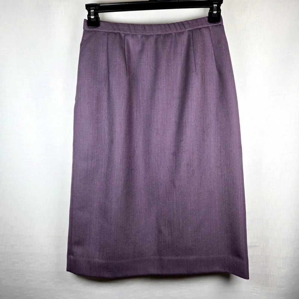 VTG Pendleton Purple Pencil Midi Skirt Women's 8 Academia‎ Secretary Wool Preppy
